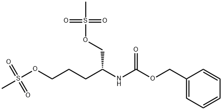 [(1R)-4-[(甲磺酰)氧基]-1-[[(甲磺酰)氧基]甲基]丁基]氨基甲酸苄酯 结构式