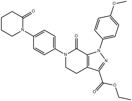 1-(4-甲氧基苯基)-7-氧代-6-[4-(2-氧代哌啶-1-基)苯基]-4,5,6,7-四氢-1H-吡唑并[3,4-C]吡啶-3-羧酸乙酯 结构式