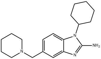 1-环己基-5-(1-哌啶甲基)-1H-苯并咪唑-2-胺 结构式