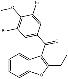 (3,5-Dibromo-4-methoxyphenyl)(2-ethyl-3-benzofuranyl)-methanone 结构式
