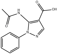 5-(乙酰氨基)-1-苯基-1H-吡唑-4-甲酸 结构式