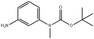 3-(N-叔丁氧基羰基-N-甲基氨基)苯胺 结构式