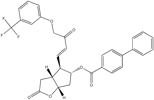 (3AR,4R,5R,6AS)-六氢-2-氧代-4-[(1E)-3-氧代-4-[3-(三氟甲基)苯氧基]-1-丁烯-1-基]-2H-环戊并[B]呋喃-5-基 [1,1'-联苯]-4-甲酸酯 结构式