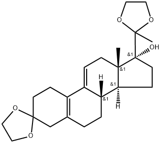 3,20-双(亚乙二氧基)-19-去甲孕甾-5(10)9(11)二烯-17-醇 结构式