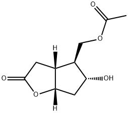 (3AR,4S,5R,6AS)-4-[(乙酰氧基)甲基]六氢-5-羟基-2H-环戊并[B]呋喃-2-酮 结构式