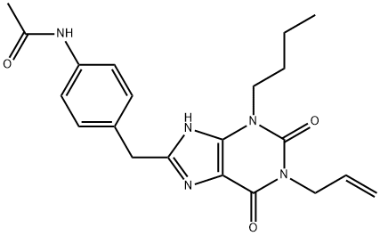 N-(4-((1-烯丙基-3-丁基-2,6-二氧代-2,3,6,7-四氢-1H-嘌呤-8-基)甲基)苯基)乙酰胺 结构式