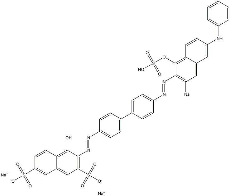 4-Hydroxy-3-[[4'-[(1-hydroxy-6-phenylamino-3-sodiosulfo-2-naphthalenyl)azo]-1,1'-biphenyl-4-yl]azo]naphthalene-2,7-disulfonic acid disodium salt 结构式