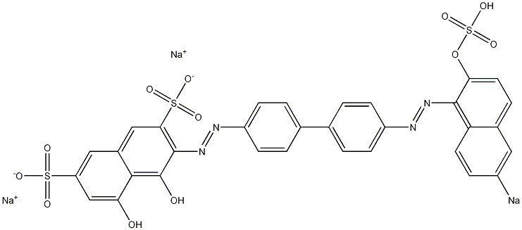 4,5-Dihydroxy-3-[[4'-[(2-hydroxy-6-sodiosulfo-1-naphthalenyl)azo]-1,1'-biphenyl-4-yl]azo]naphthalene-2,7-disulfonic acid disodium salt 结构式