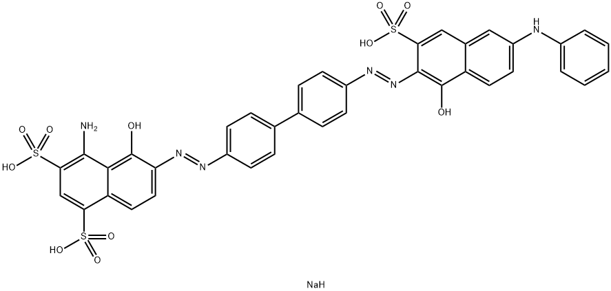 4-Amino-5-hydroxy-6-[[4'-[(1-hydroxy-6-phenylamino-3-sodiosulfo-2-naphthalenyl)azo]-1,1'-biphenyl-4-yl]azo]naphthalene-1,3-disulfonic acid disodium salt 结构式