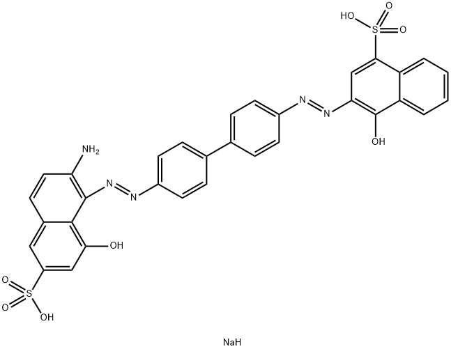 6-Amino-4-hydroxy-5-[[4'-[(1-hydroxy-4-sodiosulfo-2-naphthalenyl)azo]-1,1'-biphenyl-4-yl]azo]naphthalene-2-sulfonic acid sodium salt 结构式