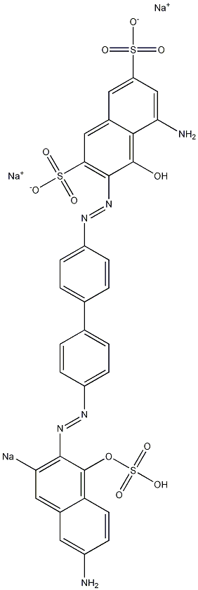 5-Amino-3-[[4'-[(6-amino-1-hydroxy-3-sodiosulfo-2-naphthalenyl)azo]-1,1'-biphenyl-4-yl]azo]-4-hydroxynaphthalene-2,7-disulfonic acid disodium salt 结构式