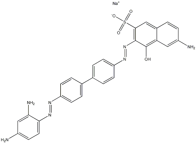 6-Amino-4-hydroxy-3-[[4'-[(2,4-diaminophenyl)azo]-1,1'-biphenyl-4-yl]azo]naphthalene-2-sulfonic acid sodium salt 结构式