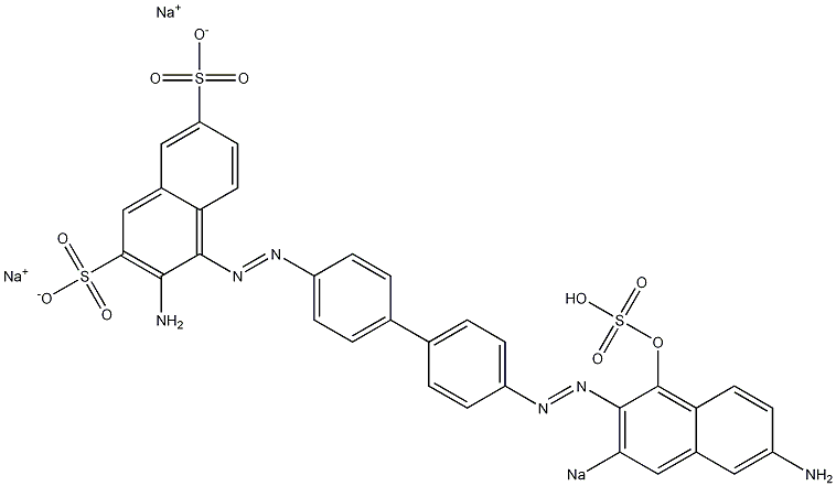 3-Amino-4-[[4'-[(6-amino-1-hydroxy-3-sodiosulfo-2-naphthalenyl)azo]-1,1'-biphenyl-4-yl]azo]naphthalene-2,7-disulfonic acid disodium salt 结构式
