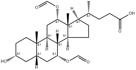 (3ALPHA,5BETA,7ALPHA,12ALPHA)-7,12-双(甲酰氧基)-3-羟基胆烷-24-酸 结构式