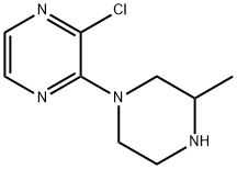 2-氯-3-(3-甲基哌嗪-1-基)吡嗪 结构式