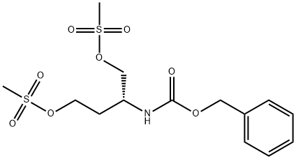(R)-2-苄氧羰基氨基-1,4-双(甲磺酰氧基)丁烷 结构式