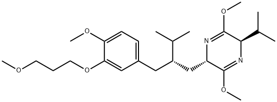 (2S,5R)-2,5-二氢-3,6-二甲氧基-2-[(2S)-2-[4-甲氧基-3-(3-甲氧丙氧基)苯基]甲基]-3-甲基丁基-5-(1-甲乙基)吡嗪 结构式