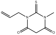 二氢-1-甲基-3-(2-丙烯-1-基)-2-硫酮-4,6(1H,5H)-嘧啶二酮 结构式