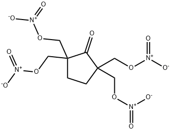 2,2,5,5-Tetrakis(hydroxymethyl)-cyclopentanone tetranitrate 结构式