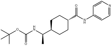 (1R)-反式-4-[N-叔丁氧羰基-1-氨基乙基]-N-4-吡啶基-环己烷甲酰胺 结构式