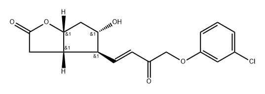 [3AA,4A(E),5B,6AA]-4-[4-(3-氯苯氧基)-3-氧代-1-丁烯基]六氢-5-羟基-2H-环戊并[B]呋喃-2-酮 结构式
