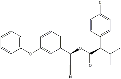 Benzeneacetic acid, 4-chloro-alpha-(1-methylethyl)-,cyano(3-phenoxyphenyl)methyl ester, (R*,R*)- 结构式