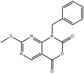 1-benzyl-7-(methylthio)-1H-pyrimido[4,5-d][1,3]oxazine-2,4-dione 结构式