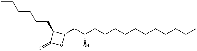 (3S,4S)-3-己基-4-[(S)-2-羟基十三烷基]-2-氧杂环丁酮 结构式