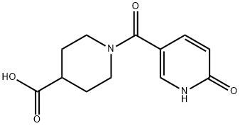 1-[(6-氧代-1H-吡啶-3-基)羰基]哌啶-4-羧酸 结构式