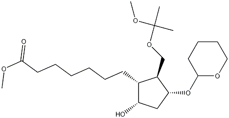 [1R-(1A,2B,3A,5A)]-5-羟基-2-[(1-甲氧基-1-甲基乙氧基)甲基]-3-[(四氢-2H-吡喃基)氧基]环戊烷庚酸甲酯 结构式