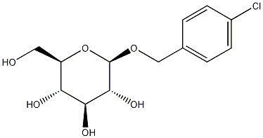 (4-氯苯基)甲基-BETA-D-吡喃葡萄糖苷 结构式