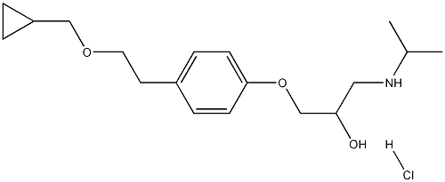 2-Propanol, 1-(4-(2-(cyclopropylmethoxy)ethyl)phenoxy)-3-((1-methylethyl)amino)-, hydrochloride, (+-)- 结构式