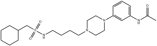 N-[3-[4-[4-[(环己基甲基磺酰基)氨基]丁基]哌嗪-1-基]苯基]乙酰胺 结构式