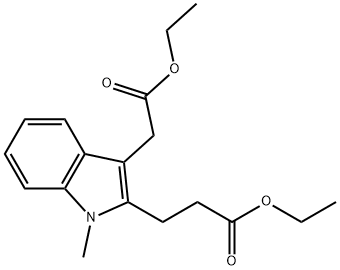 3-(3-(2-乙氧基-2-氧代乙基)-1-甲基-1H-吲哚-2-基)丙酸乙酯 结构式