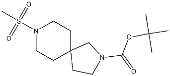 2,8-Diazaspiro[4.5]decane-2-carboxylic acid, 8-(methylsulfonyl)-, 1,1-dimethylethyl ester 结构式