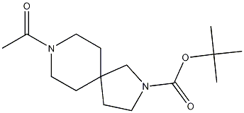 2,8-Diazaspiro[4.5]decane-2-carboxylic acid, 8-acetyl-, 1,1-dimethylethyl ester 结构式