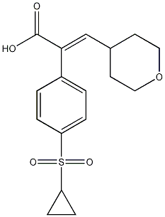 (E)-2-(4-(环丙基磺酰基)苯基)-3-(四氢-2H-吡喃-4-基)丙烯酸 结构式