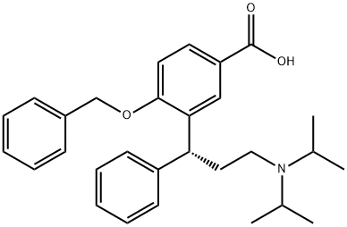 3-[(1R)-3-[双(1-甲基乙基)氨基]-1-苯基丙基]-4-(苯基甲氧基)苯甲酸 结构式