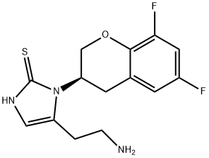 (R)-5-(2-氨基乙基)-1-(6,8-二氟苯并二氢吡喃-3-基)-1,3-二氢咪唑-2-硫酮 结构式