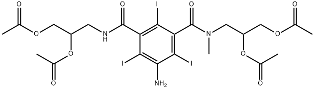 5-Amino-N,N'-bis[2,3-bis(acetyloxy)propyl]-2,4,6-triiodo-N-methyl-1,3-benzenedicarboxamide 结构式