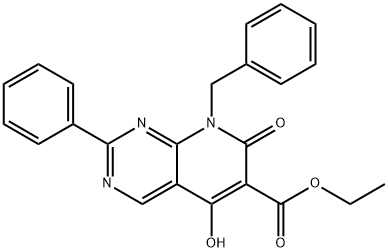 ethyl 8-benzyl-5-hydroxy-7-oxo-2-phenyl-7,8-dihydropyrido[2,3-d]pyrimidine-6-carboxylate 结构式