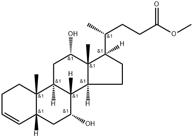 (5BETA,7ALPHA,12ALPHA)-7,12-二羟基胆-3-烯-24-酸甲酯 结构式