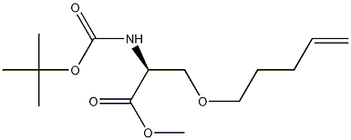 (S)-methyl 2-(tert-butoxycarbonylamino)-3-(pent-4-enyloxy)propanoate 结构式