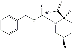 (2R,5R)-5-羟基-1,2-哌啶二甲酸 2-甲酯 1-苄酯 结构式