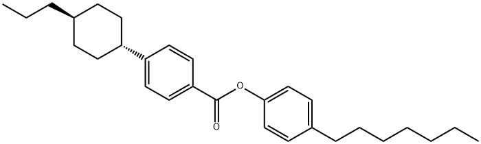 4-(反式-4-丙基环己基)苯甲酸对庚基苯酚酯 结构式