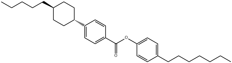 4-(反式-4-戊基环己基)苯甲酸对庚基苯酚酯 结构式