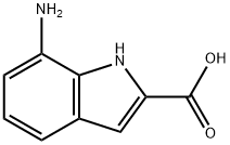 7-氨基-1H-吲哚-2-羧酸 结构式