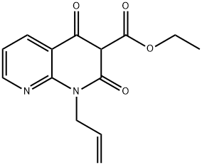 乙基1-烯丙基-4-羟基-2-氧代-1,2-二氢-1,8-萘啶-3-羧酸酯 结构式