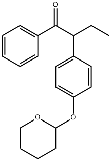 1-Phenyl-2-[4-[(tetrahydro-2H-pyran-2-yl)oxy]phenyl]-1-butanone 结构式