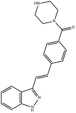 [4-[(1E)-2-(1H-吲唑-3-基)乙烯基]苯基]-1-哌嗪基甲酮 结构式